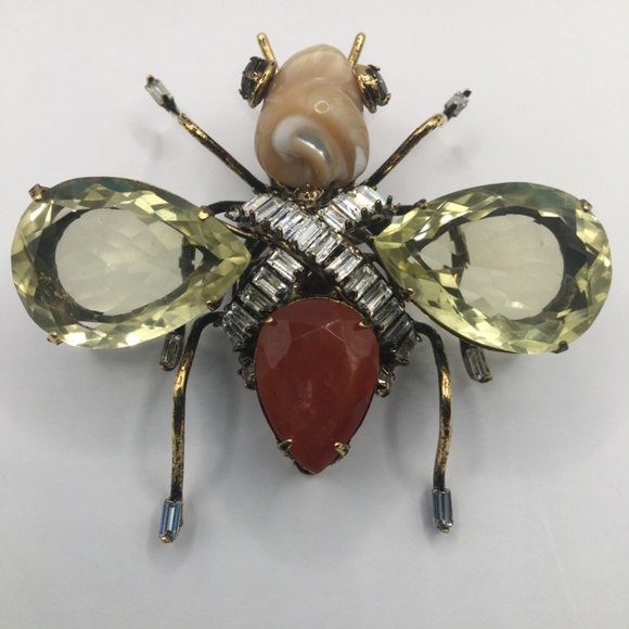 C&D JEWELRY Vintage Costume Bee Bug Fly Insect Beetle Brooch Pin Iradj Moini - Picture 11 of 11